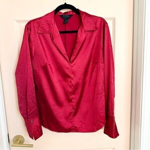 Shiny red Express button up